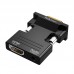 HDMI Female To VGA Male With Audio Adapter Computer Monitor TV Projector Converter  Black