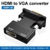 HDMI Female To VGA Male With Audio Adapter Computer Monitor TV Projector Converter  Black