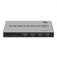 8K KYSW59 60HZ DP USB KVM Switch 2  in  1 Computer Sharing Device